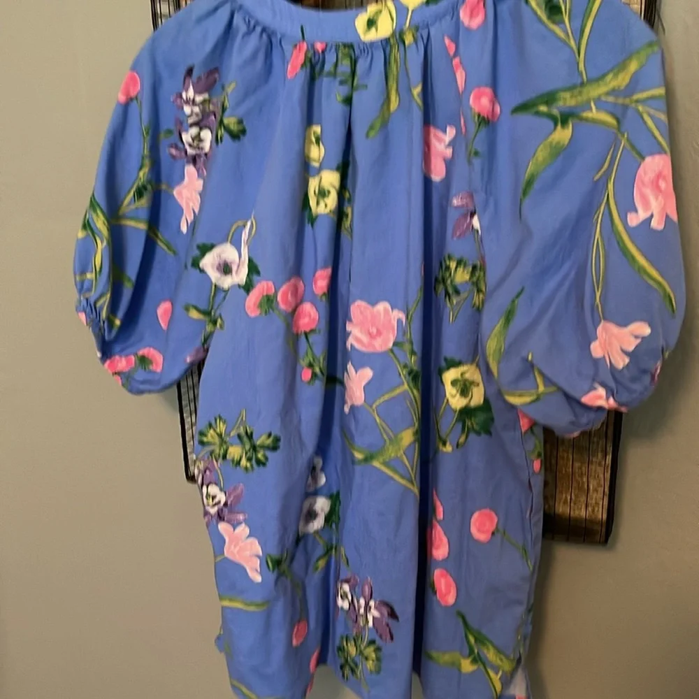 Loft puff sleeve floral top medium - Picture 4 of 4